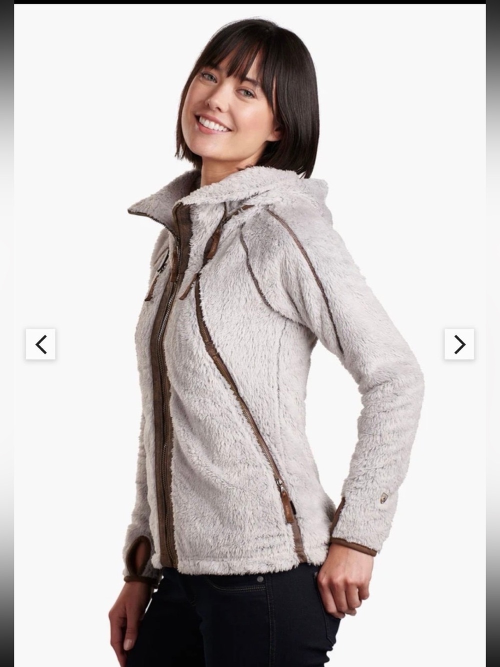 KÜHL Premium Flight Sherpa-Lined Fleece Jacket in Cream/Beige